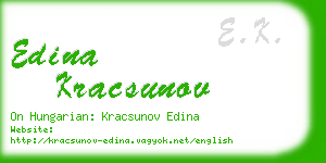 edina kracsunov business card